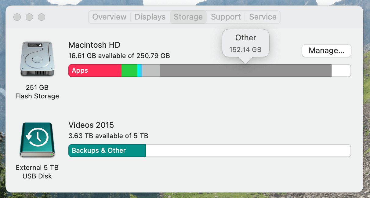macOS &ldquo;Other&rdquo; in the Storage tab